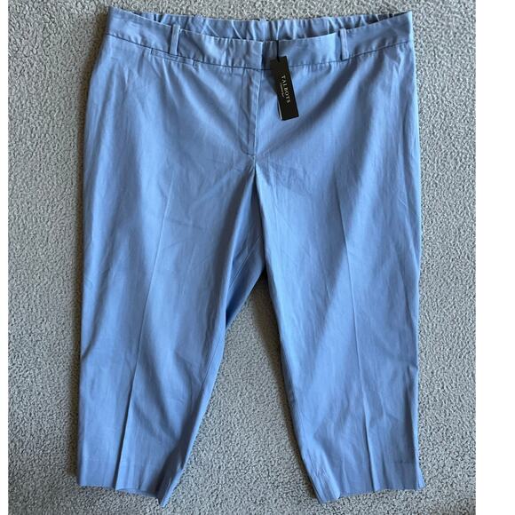 NWT Talbots Heritage Pant 18WP Crop Straight Leg Cotton Stretch Blue Classic 18W - Picture 1 of 14